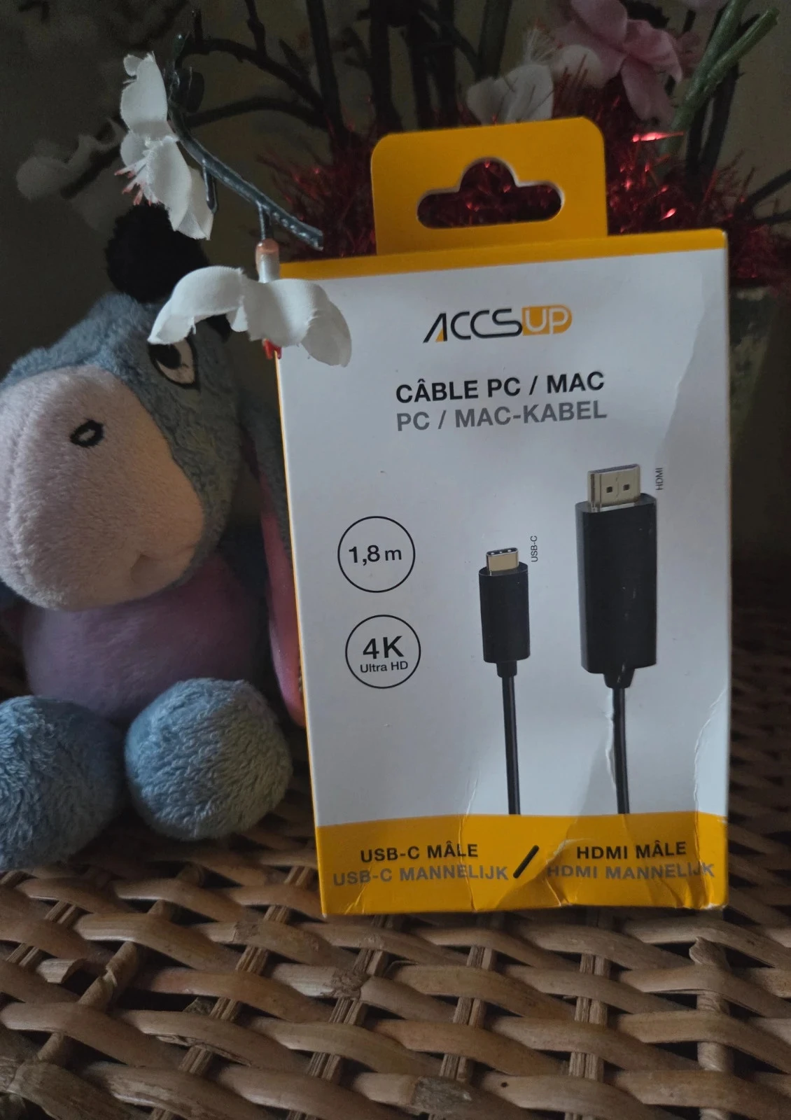 💜Câble Adaptateur USB-C vers HDMI 4K Ultra HD, 1,8M